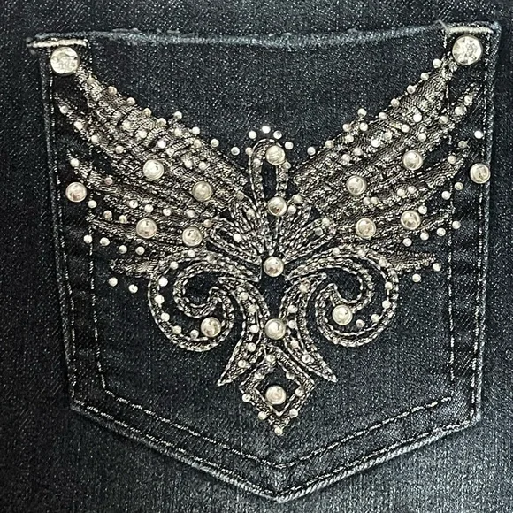 EARL Jeans Rhinestone Butterfly size 6 Waist 30 Inch Length 30 Inch NWT - Picture 7 of 10